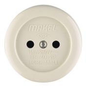Розетка 1-м ОП 16А IP20 круглая без заземл. керамика беж. Makel 16012