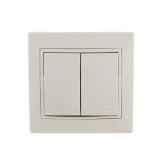 Выключатель 2-кл. СП Mira 10А IP20 со вставкой крем. LEZARD 701-0303-101