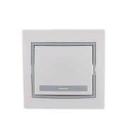 Выключатель 1-кл. СП Mira 10А IP20 с сер. вставкой бел. LEZARD 701-0215-100