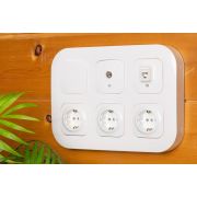 Розетка телевизионная TV 1-м ОП Quteo IP20 с топологией «звезда» бел. Leg 782215