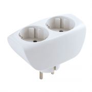 Разветвитель 2-м с заземл. 16А IP20 SP-2e-W защ. шторки бел. Эра C0045528