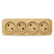 Розетка 4-м ОП 10А IP20 без заземл. сосна IONICH 1456