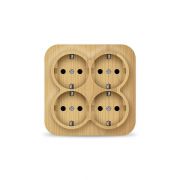Розетка 4-м ОП 16А IP20 с заземл. сосна квадрат IONICH 1459