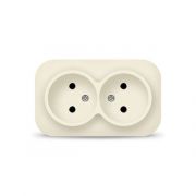 Розетка 2-м ОП 10А IP20 без заземл. сл. кость IONICH 1427