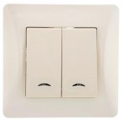 Выключатель 2-кл. СП Ugra 10А 250В с индикацией механизм беж. GUSI С11В28-003