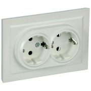Розетка 2-м СП BRITE РС12-3-БрЖ 16А в сборе с заземл. без защ. шторок жемчуж. IEK BR-R21-16-K36-F