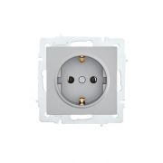 Розетка 1-м СП Vesna с заземл. ПБТ механизм платина LEZARD 742-3588-122B