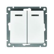 Выключатель 2-кл. СП Афина 10А IP20 с подсветкой механизм бел. Universal A0123