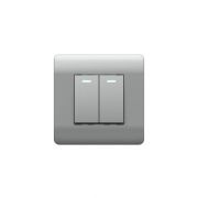 Выключатель 2-кл. NEW3-E 10А с подсветкой серебр. CHINT 431397