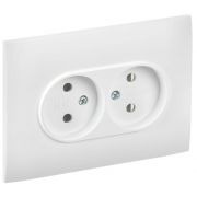 Розетка 2-м SKANDY 10А без заземл. без защ. шторок в сборе SK-R10W арктич. бел. IEK SK-R20-10-K01-F